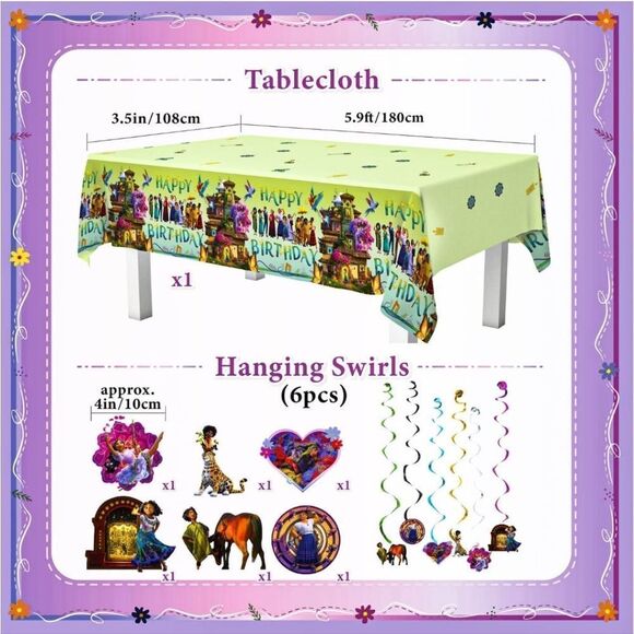 NWT Encanto Birthday Party Supplies w/ Tablewares Decoration -Kit for 20 guests - Picture 4 of 7